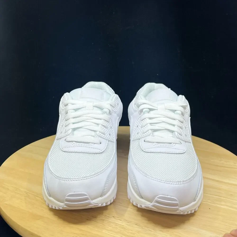 Nike Air Max 90 Triple White/White-Wolf Grey Men's Running Shoe CN8490-100 Sz 8